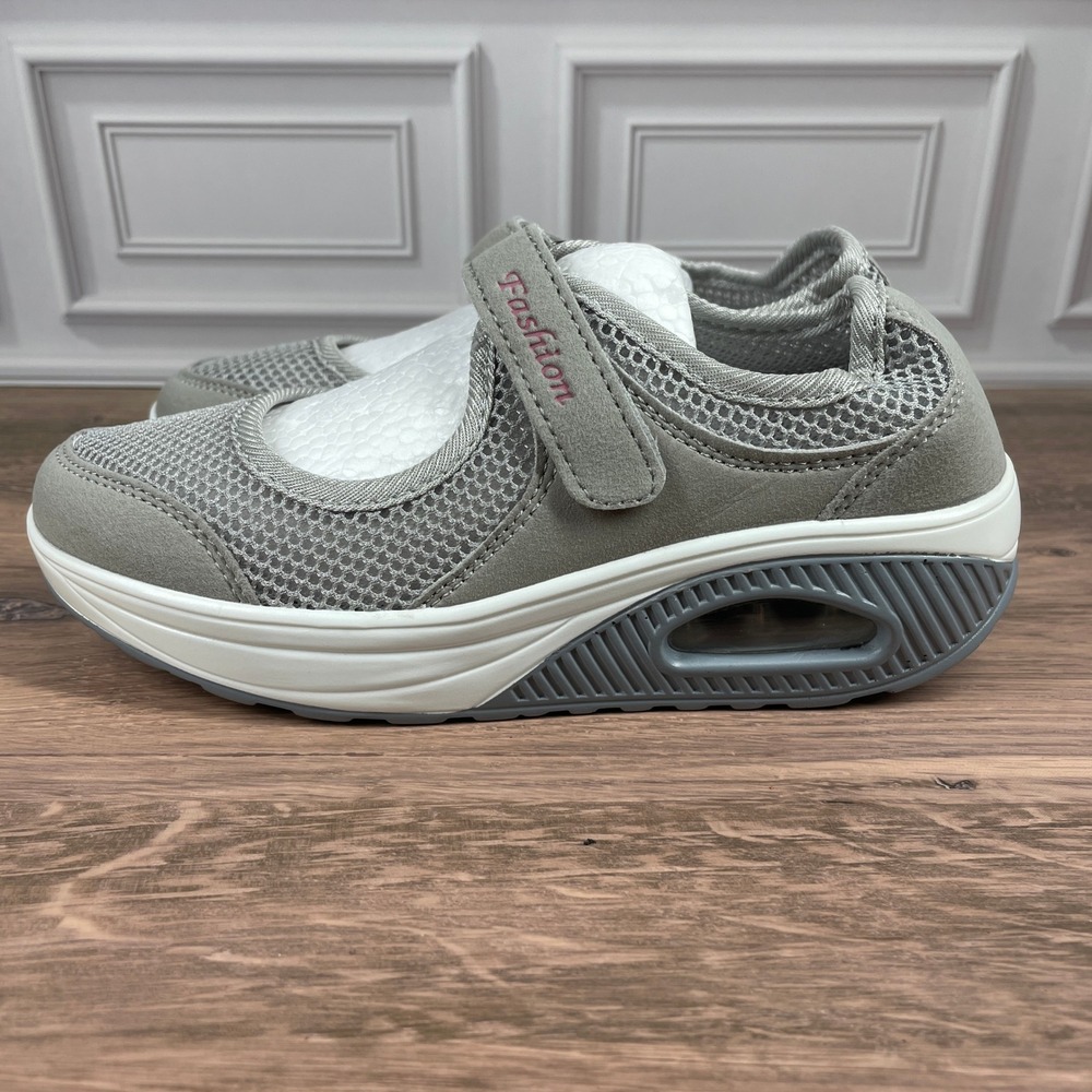Fashion Orthopedic Comfort Walking Shoes Womens Mary Jane Lightweight Gray Sz 5